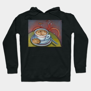 Red Dutch Bicycle with Cappuccino and Amaretti Hoodie